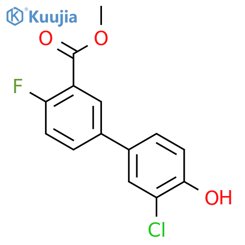 Methyl 5-(3-chloro-4-hydroxyphenyl)-2-fluorobenzoate structure