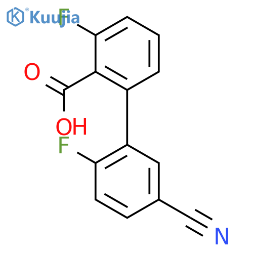 2-(5-cyano-2-fluorophenyl)-6-fluorobenzoic Acid structure