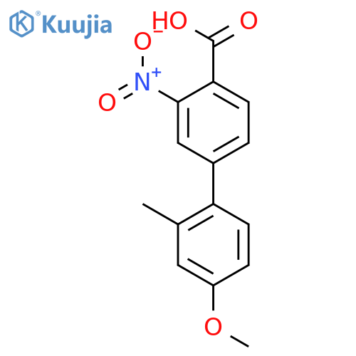 4-(4-Methoxy-2-methylphenyl)-2-nitrobenzoic acid structure
