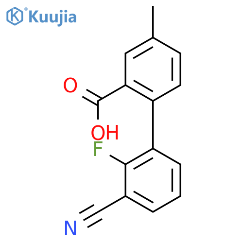 2-(3-cyano-2-fluorophenyl)-5-methylbenzoic Acid structure