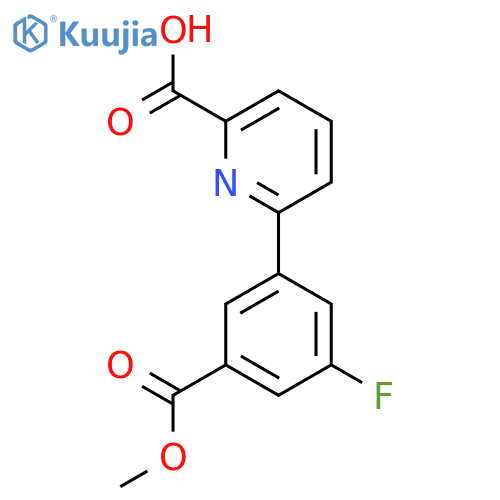 6-(3-Fluoro-5-methoxycarbonylphenyl)picolinic acid structure