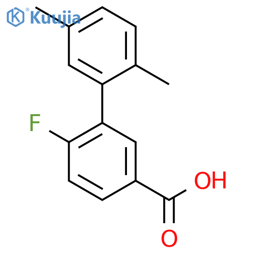 3-(2,5-Dimethylphenyl)-4-fluorobenzoic acid structure