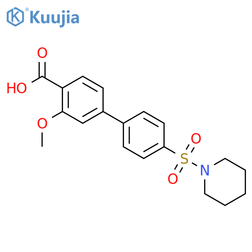 2-Methoxy-4-[4-(piperidin-1-ylsulfonyl)phenyl]benzoic acid structure