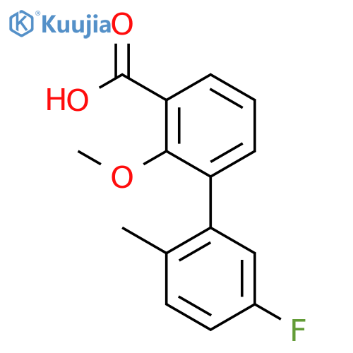 3-(5-Fluoro-2-methylphenyl)-2-methoxybenzoic acid structure