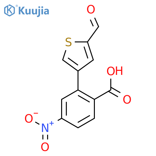 2-(5-Formylthiophen-3-yl)-4-nitrobenzoic acid structure