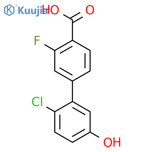4-(2-Chloro-5-hydroxyphenyl)-2-fluorobenzoic acid structure