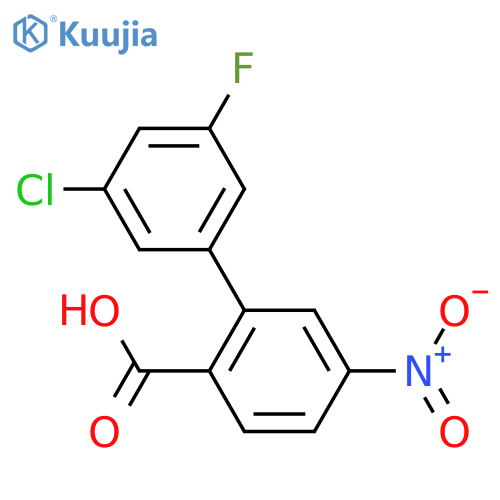 2-(3-Chloro-5-fluorophenyl)-4-nitrobenzoic acid structure