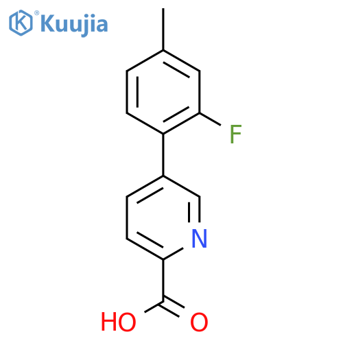 5-(2-Fluoro-4-methylphenyl)picolinic acid structure