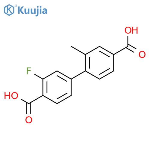 4-(4-Carboxy-3-fluorophenyl)-3-methylbenzoic acid structure