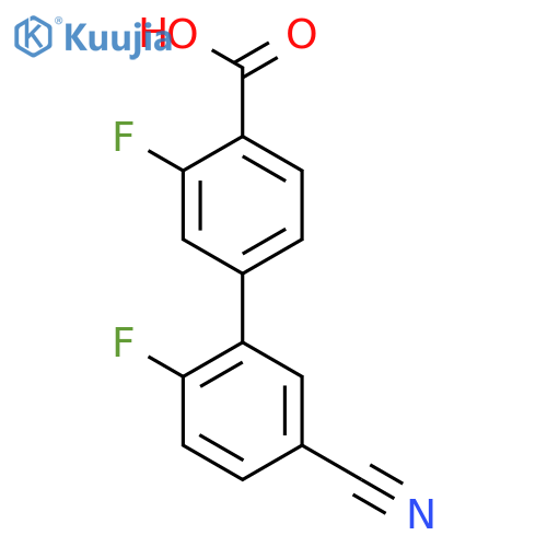 4-(5-Cyano-2-fluorophenyl)-2-fluorobenzoic acid structure