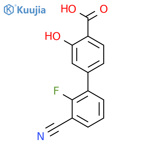 4-(3-Cyano-2-fluorophenyl)-2-hydroxybenzoic acid structure