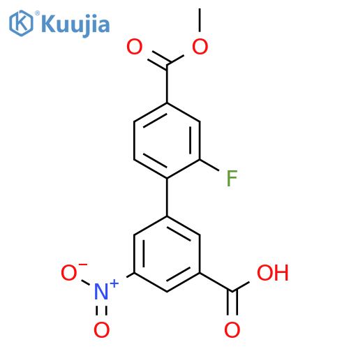 3-(2-Fluoro-4-methoxycarbonylphenyl)-5-nitrobenzoic acid structure