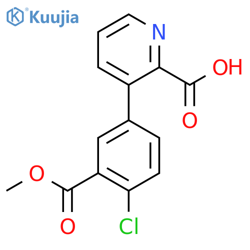 2-Pyridinecarboxylic acid, 3-[4-chloro-3-(methoxycarbonyl)phenyl]- structure