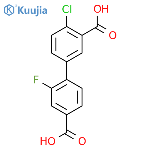 4-(3-Carboxy-4-chlorophenyl)-3-fluorobenzoic acid structure