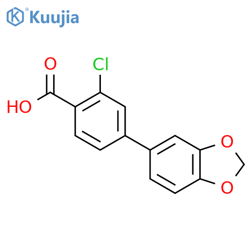 2-Chloro-4-(3,4-methylenedioxyphenyl)benzoic acid structure