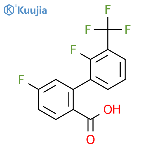 4-Fluoro-2-(2-fluoro-3-trifluoromethylphenyl)benzoic acid structure