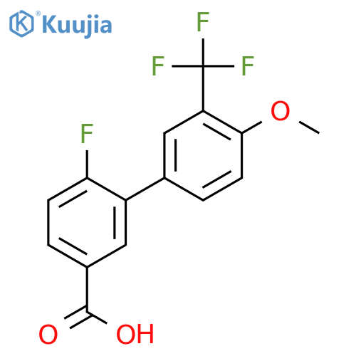 4-Fluoro-3-(4-methoxy-3-trifluoromethylphenyl)benzoic acid structure