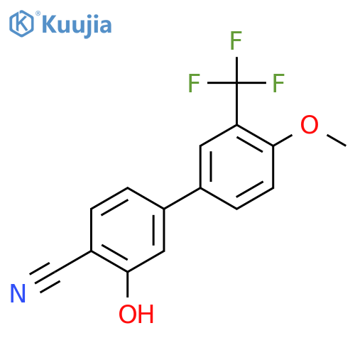 2-Cyano-5-(4-methoxy-3-trifluoromethylphenyl)phenol structure