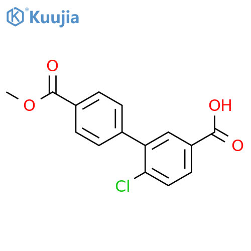 4-Chloro-3-(4-methoxycarbonylphenyl)benzoic acid structure