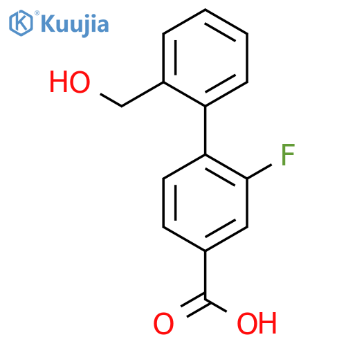 3-Fluoro-4-(2-hydroxymethylphenyl)benzoic acid structure