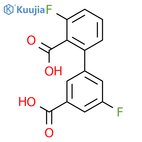 2-(3-Carboxy-5-fluorophenyl)-6-fluorobenzoic acid structure