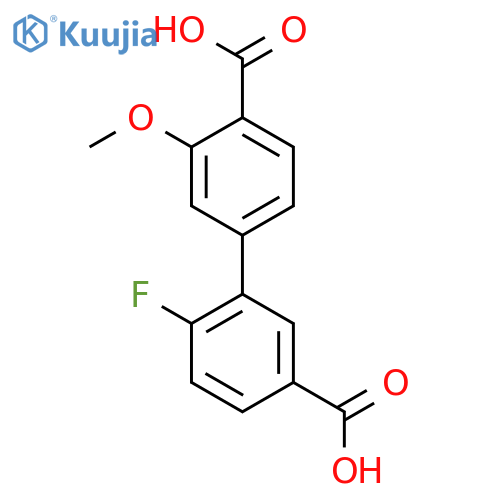 4-(5-Carboxy-2-fluorophenyl)-2-methoxybenzoic acid structure