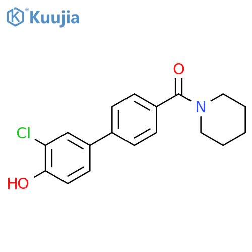 [4-(3-chloro-4-hydroxyphenyl)phenyl]-piperidin-1-ylmethanone structure