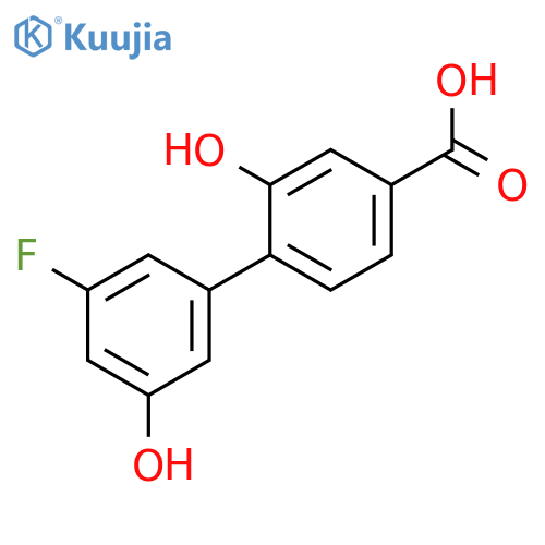 4-(3-Fluoro-5-hydroxyphenyl)-3-hydroxybenzoic acid structure