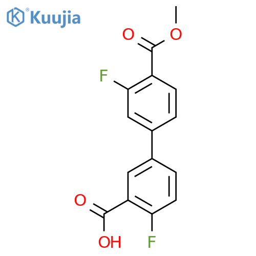 2-fluoro-5-(3-fluoro-4-methoxycarbonylphenyl)benzoic Acid structure