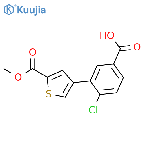 4-Chloro-3-[5-(methoxycarbonyl)thiophen-3-YL]benzoic acid structure