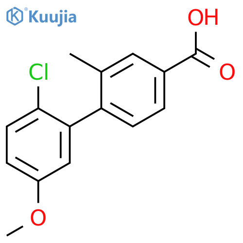 4-(2-Chloro-5-methoxyphenyl)-3-methylbenzoic acid structure