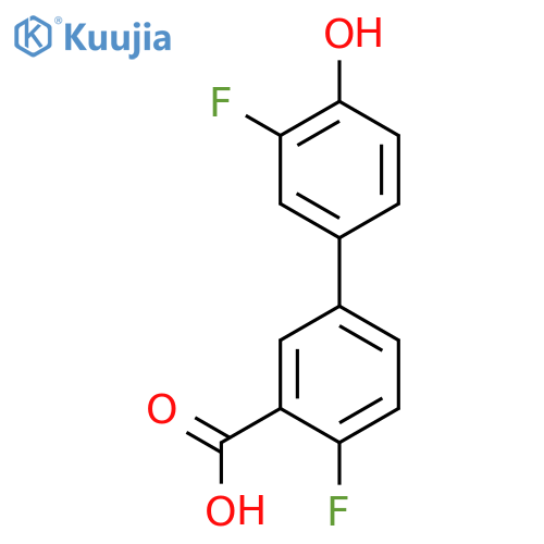 2-Fluoro-5-(3-fluoro-4-hydroxyphenyl)benzoic acid structure