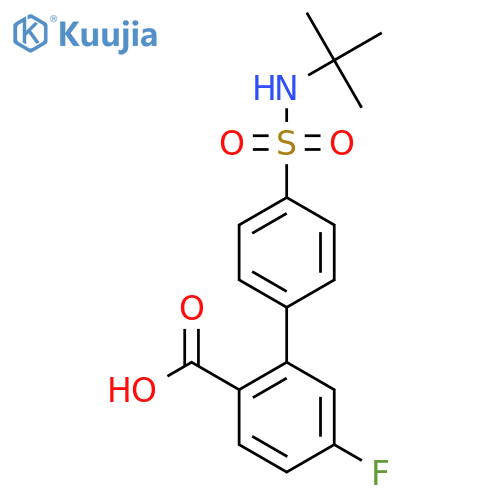2-(4-t-Butylsulfamoylphenyl)-4-fluorobenzoic acid structure