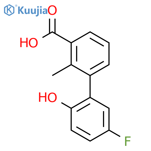 3-(5-Fluoro-2-hydroxyphenyl)-2-methylbenzoic acid structure