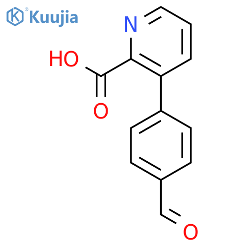 3-(4-formylphenyl)pyridine-2-carboxylic acid structure