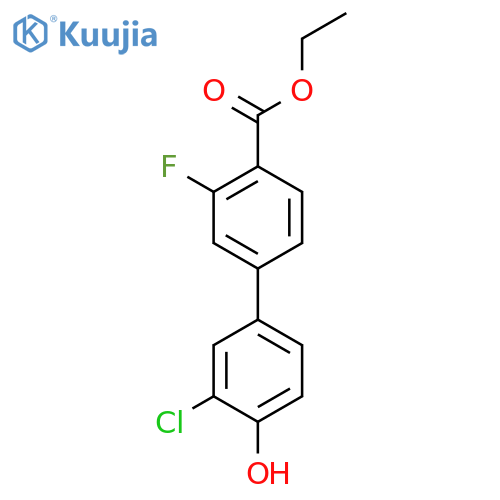2-Chloro-4-[4-(ethoxycarbonyl)-3-fluorophenyl]phenol structure