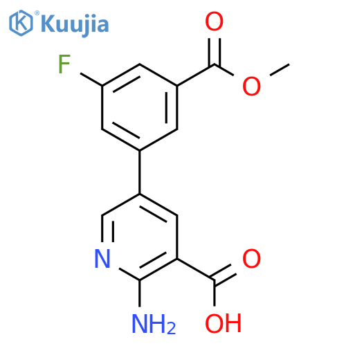 2-Amino-5-(3-fluoro-5-methoxycarbonylphenyl)nicotinic acid structure