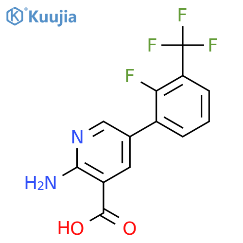 2-Amino-5-(2-fluoro-3-trifluoromethylphenyl)nicotinic acid structure