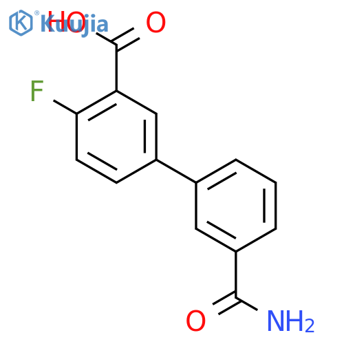 5-(3-Aminocarbonylphenyl)-2-fluorobenzoic acid structure