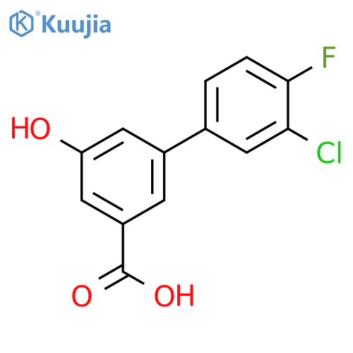 3-(3-Chloro-4-fluorophenyl)-5-hydroxybenzoic acid structure