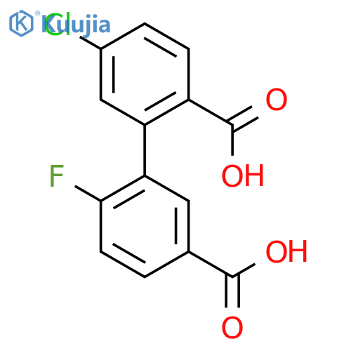 3-(2-carboxy-5-chlorophenyl)-4-fluorobenzoic Acid structure