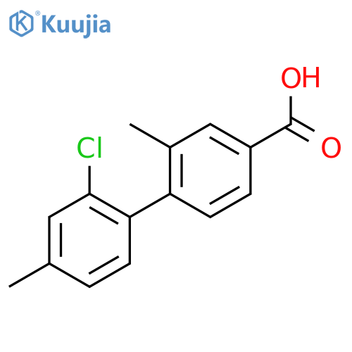 4-(2-Chloro-4-methylphenyl)-3-methylbenzoic acid structure