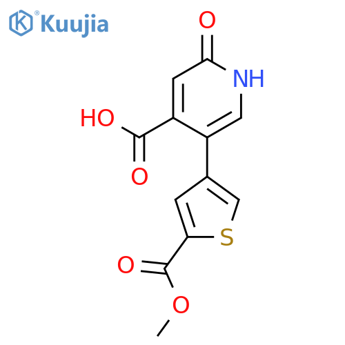 2-Hydroxy-5-[5-(methoxycarbonyl)thiophen-3-YL]isonicotinic acid structure