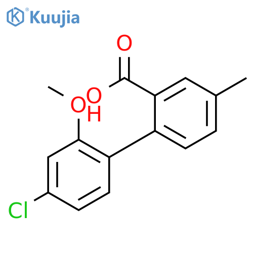 2-(4-Chloro-2-methoxyphenyl)-5-methylbenzoic acid structure