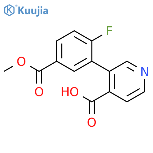 3-(2-Fluoro-5-methoxycarbonylphenyl)isonicotinic acid structure