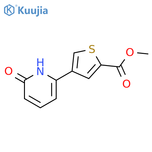 2-Thiophenecarboxylic acid, 4-(1,6-dihydro-6-oxo-2-pyridinyl)-, methyl ester structure
