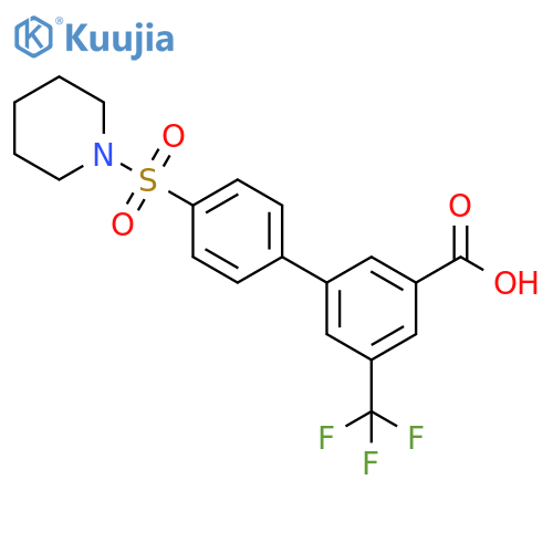 [1,1'-Biphenyl]-3-carboxylic acid, 4'-(1-piperidinylsulfonyl)-5-(trifluoromethyl)- structure