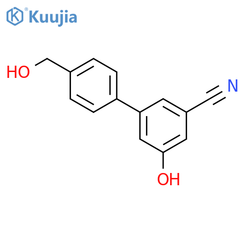 [1,1'-Biphenyl]-3-carbonitrile, 5-hydroxy-4'-(hydroxymethyl)- structure