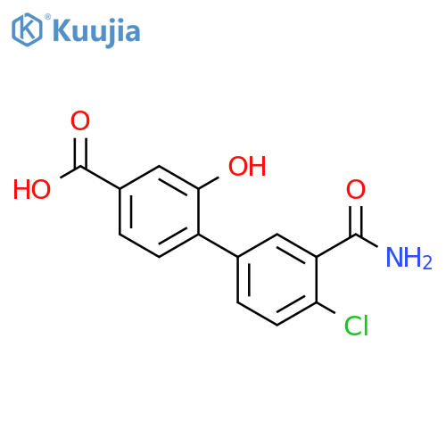 [1,1'-Biphenyl]-4-carboxylic acid, 3'-(aminocarbonyl)-4'-chloro-2-hydroxy- structure