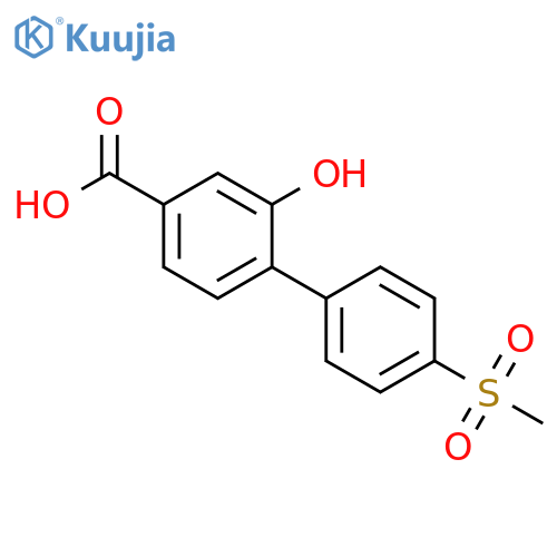 [1,1'-Biphenyl]-4-carboxylic acid, 2-hydroxy-4'-(methylsulfonyl)- structure